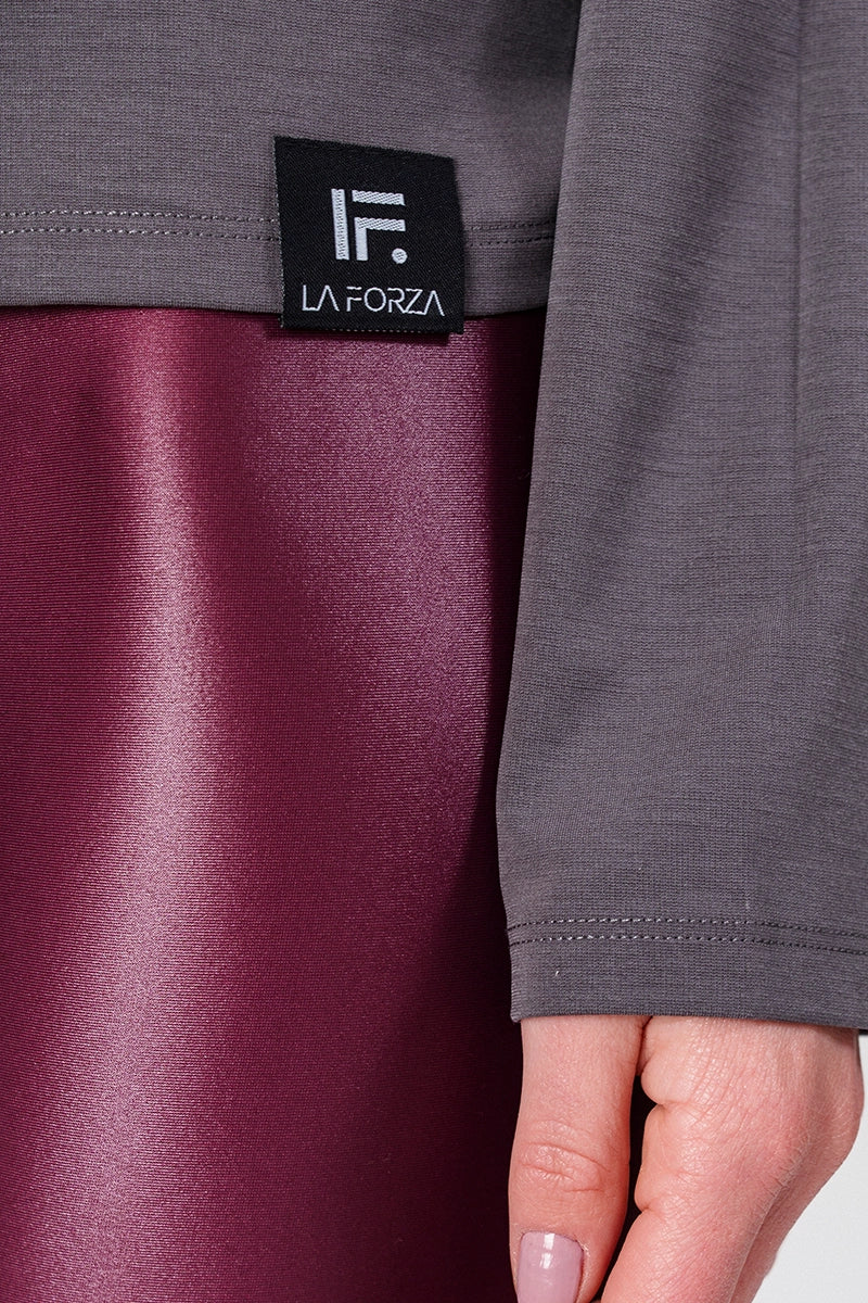 Poleras mujer Gris - Back loop Top- Grey | La Forza Athletica