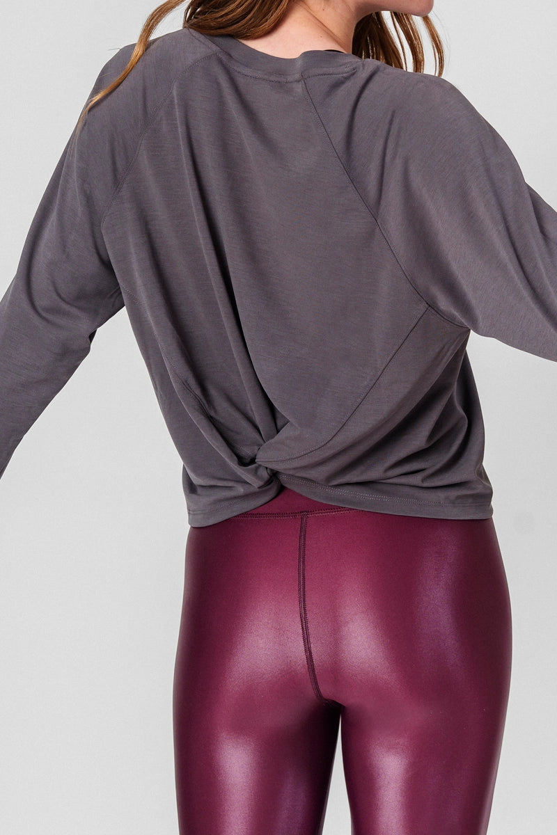 Poleras mujer Gris - Back loop Top- Grey | La Forza Athletica