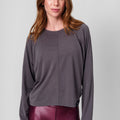 Back loop Top- Grey