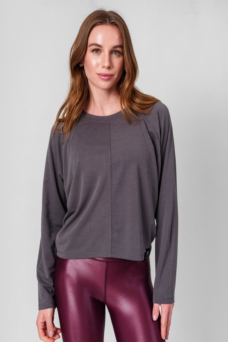 Poleras mujer Gris - Back loop Top- Grey | La Forza Athletica