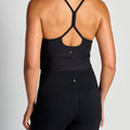 Cropped Tank Bra-Heather Black