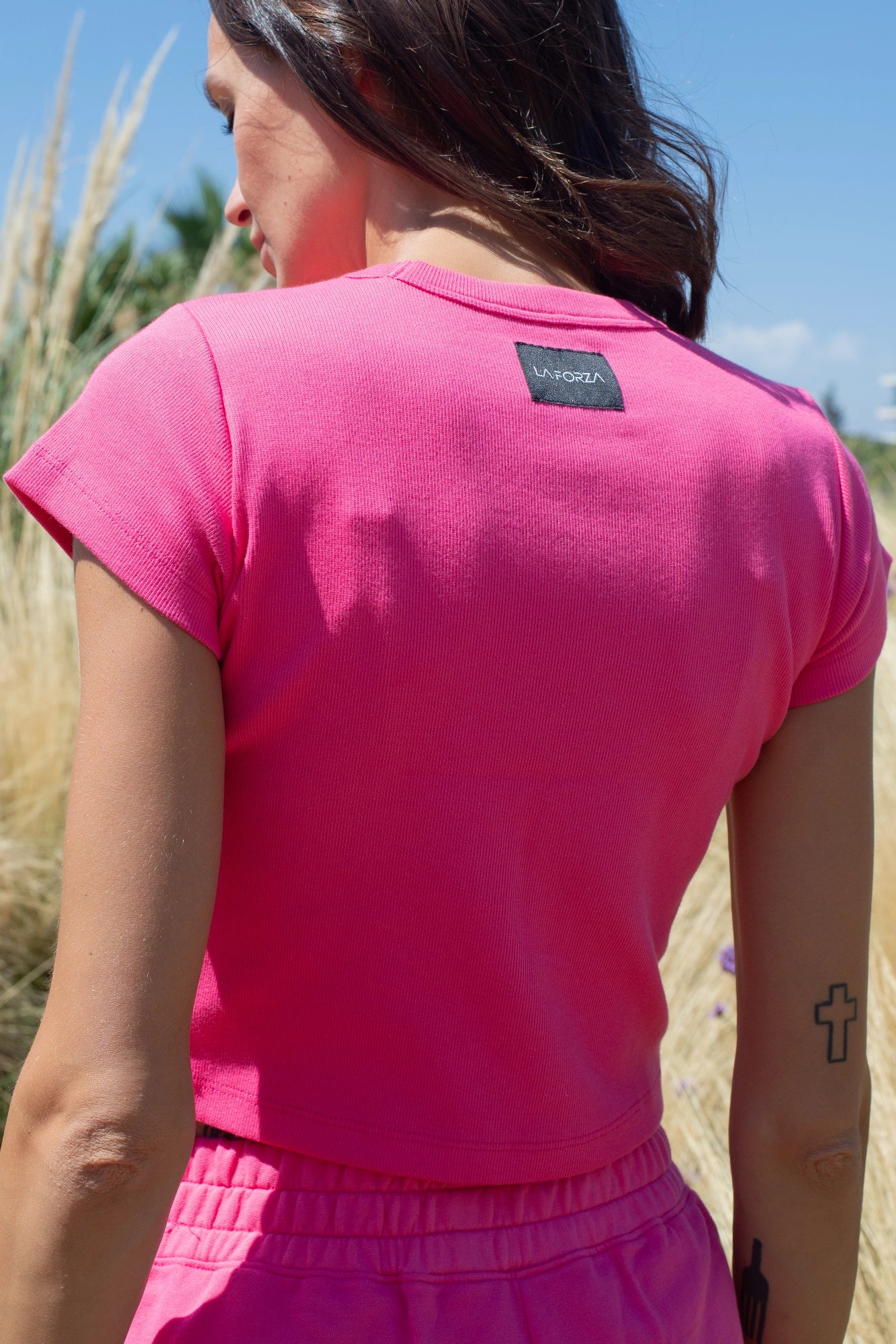 Poleras mujer Rosa - La Forza Athletica Polera Mujer Ribbed Baby Tee - Rosa | La Forza Athletica