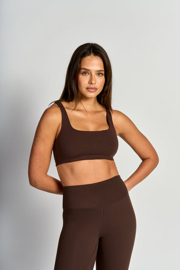 Peto Deportivo mujer Espresso - Square Contour Bra-Espresso | La Forza Athletica