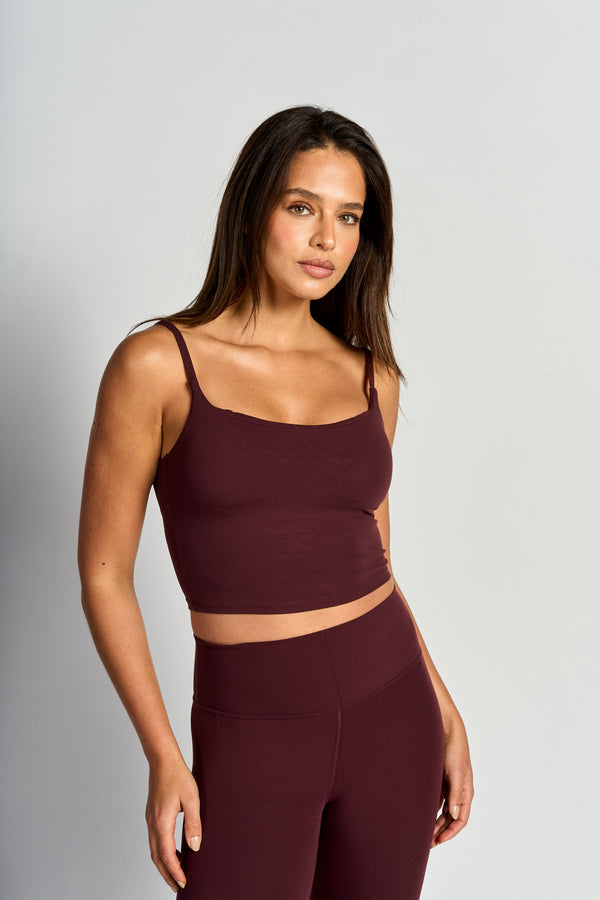 Peto Deportivo mujer Cranberry - Cropped Tank Bra -Cranberry | La Forza Athletica