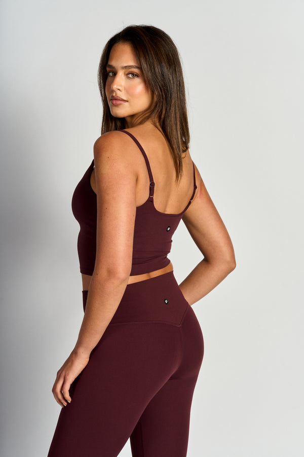Peto Deportivo mujer Cranberry - Cropped Tank Bra -Cranberry | La Forza Athletica