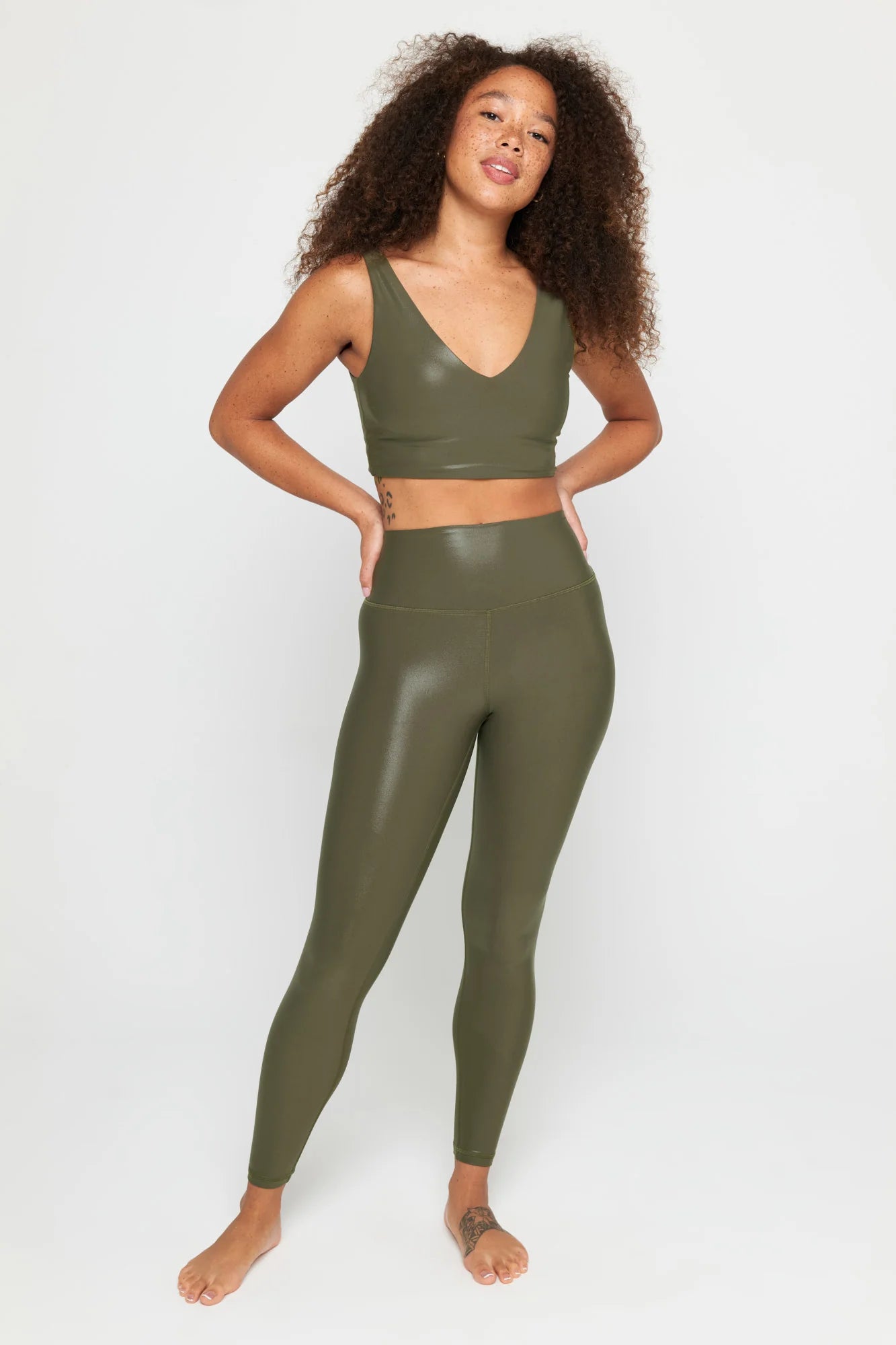 Leggings mujer Oliva - High Gloss Legging-Olive | La Forza Athletica