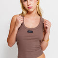 Shores Ribbed Keyhole Tank-Cafe