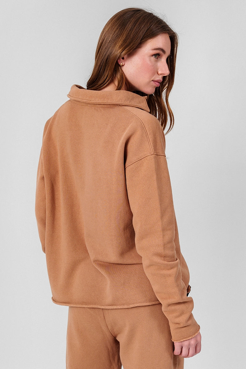 Poleras mujer Camel - Malibu Polo Sweatshir-Camel | La Forza Athletica
