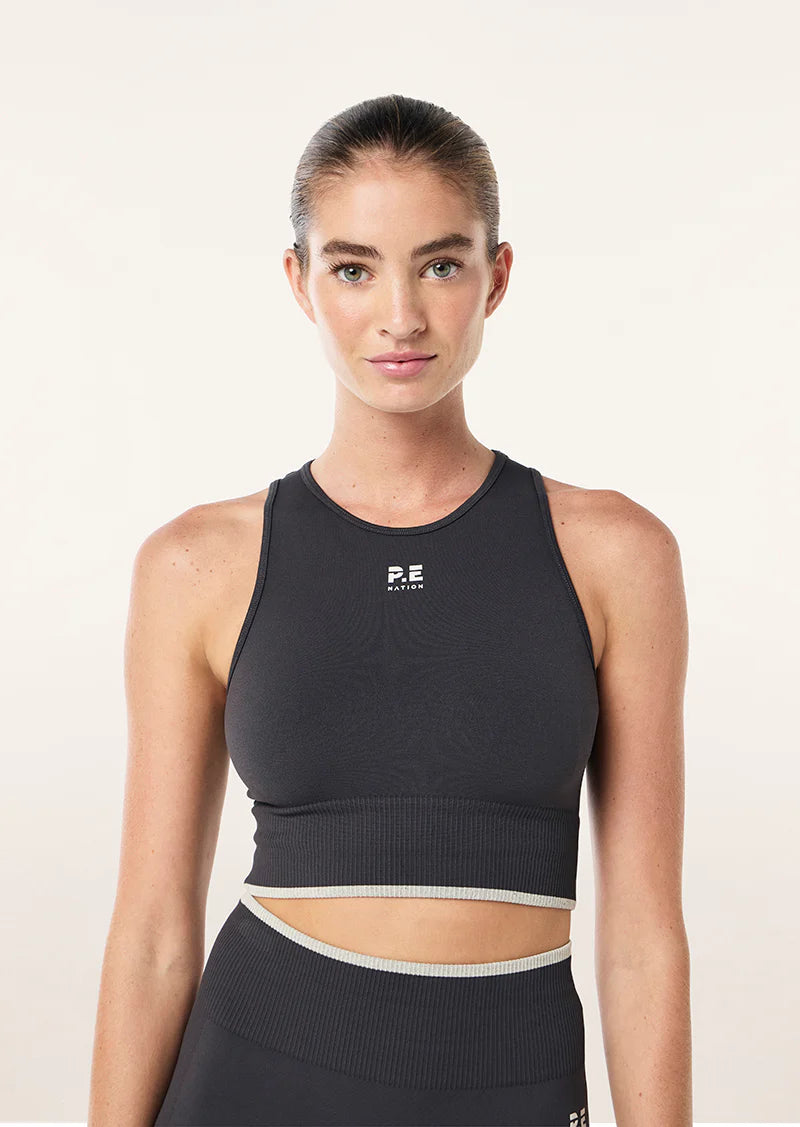 Peto Deportivo mujer Gris - Restore Seamless Tank-Gris Oscuro | La Forza Athletica