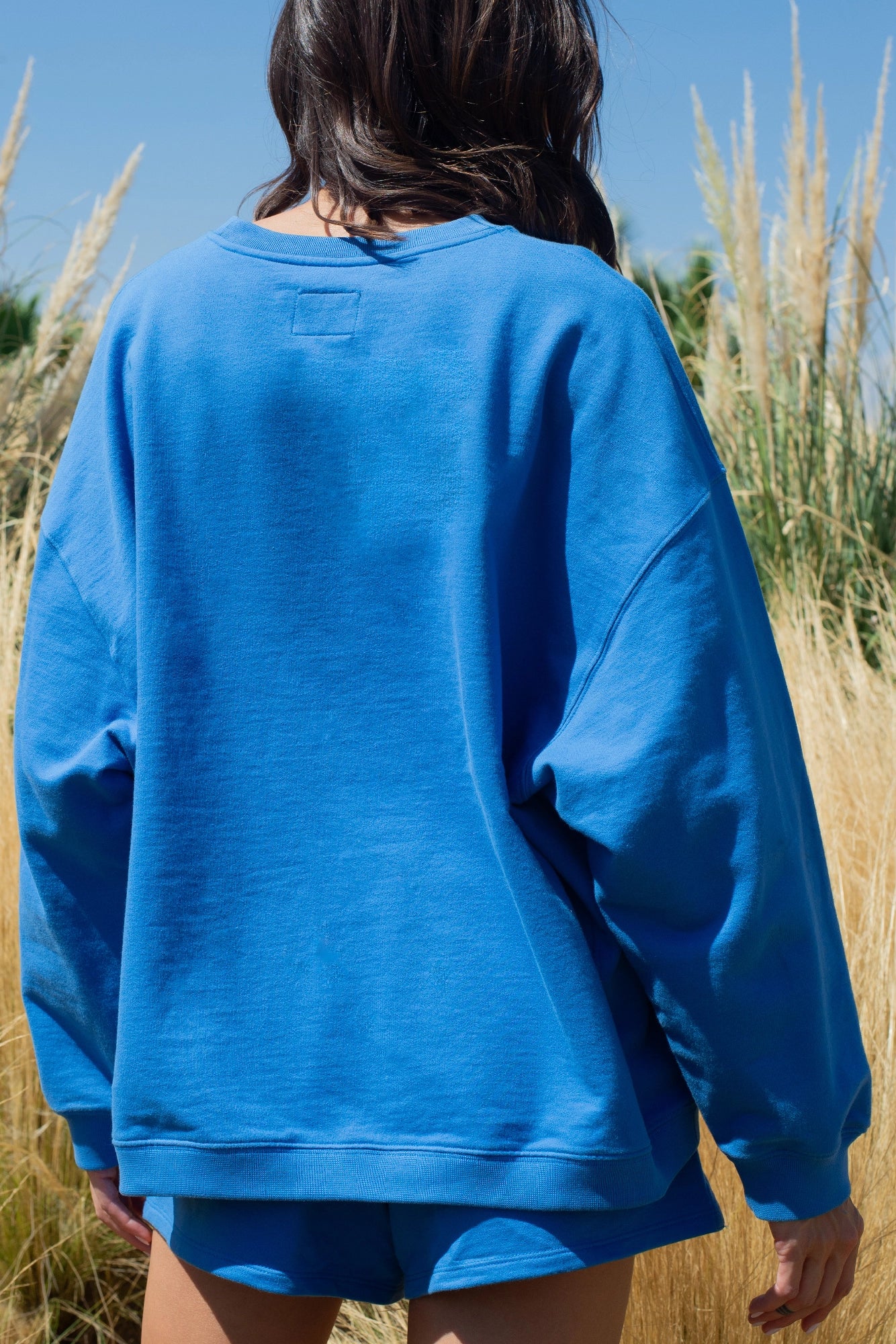 Polerones mujer Azul - Reversible Oversized Crew-Pacific Blue | La Forza Athletica