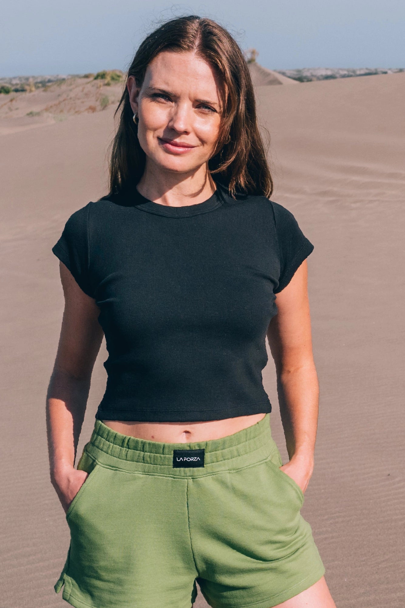 Poleras mujer Negro - Ribbed Baby Tee-Black | La Forza Athletica