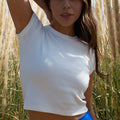 Ribbed Baby Tee-White