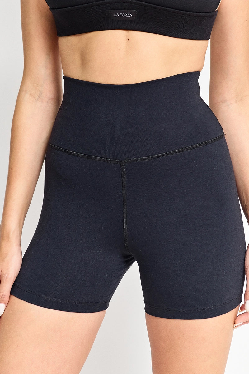 Shorts mujer Negro - Essential Biker Shorties -Black | La Forza Athletica