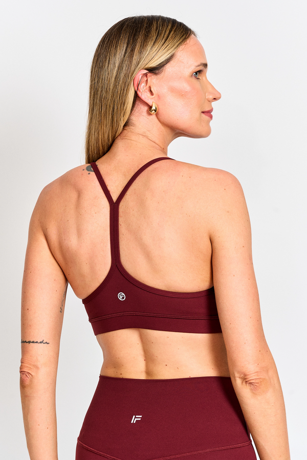 Peto Deportivo mujer Burdeos - Naked Feel Y Back Bra-Burgundy | La Forza Athletica