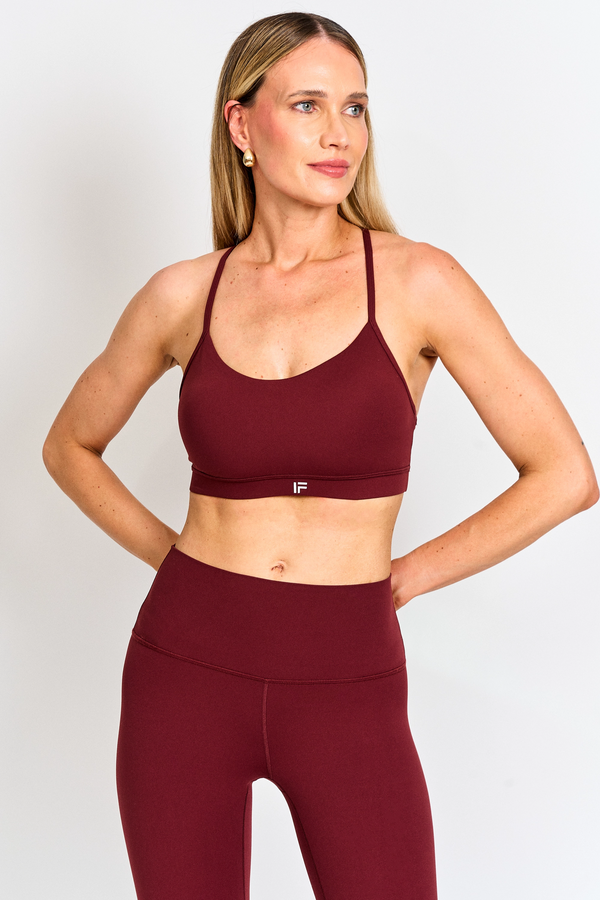 Peto Deportivo mujer Burdeos - Naked Feel Y Back Bra-Burgundy | La Forza Athletica
