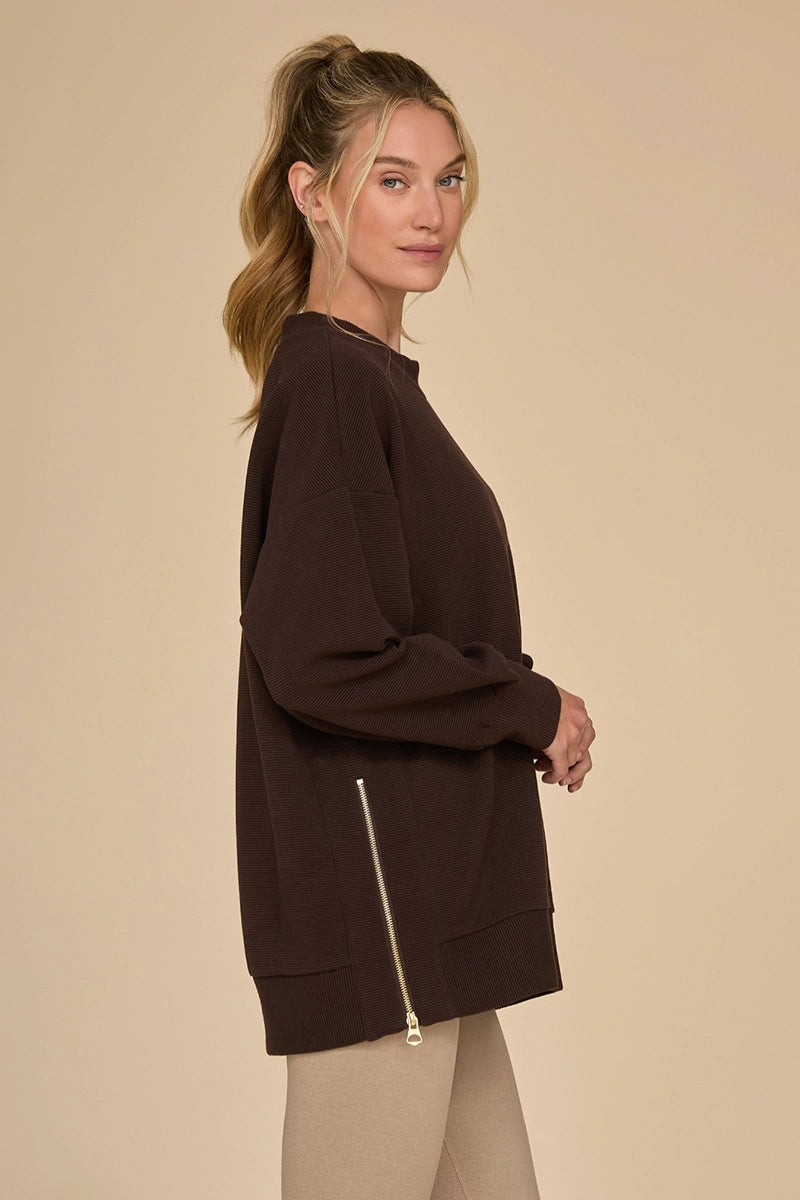 Polerones mujer - Reform Pullover-Espresso | La Forza Athletica