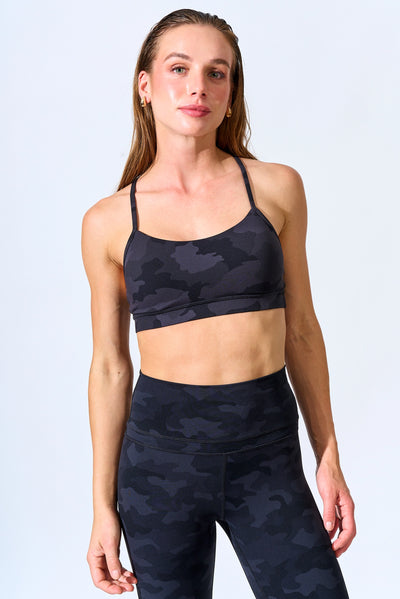 Naked Feel Y Back Bra-Black Camo