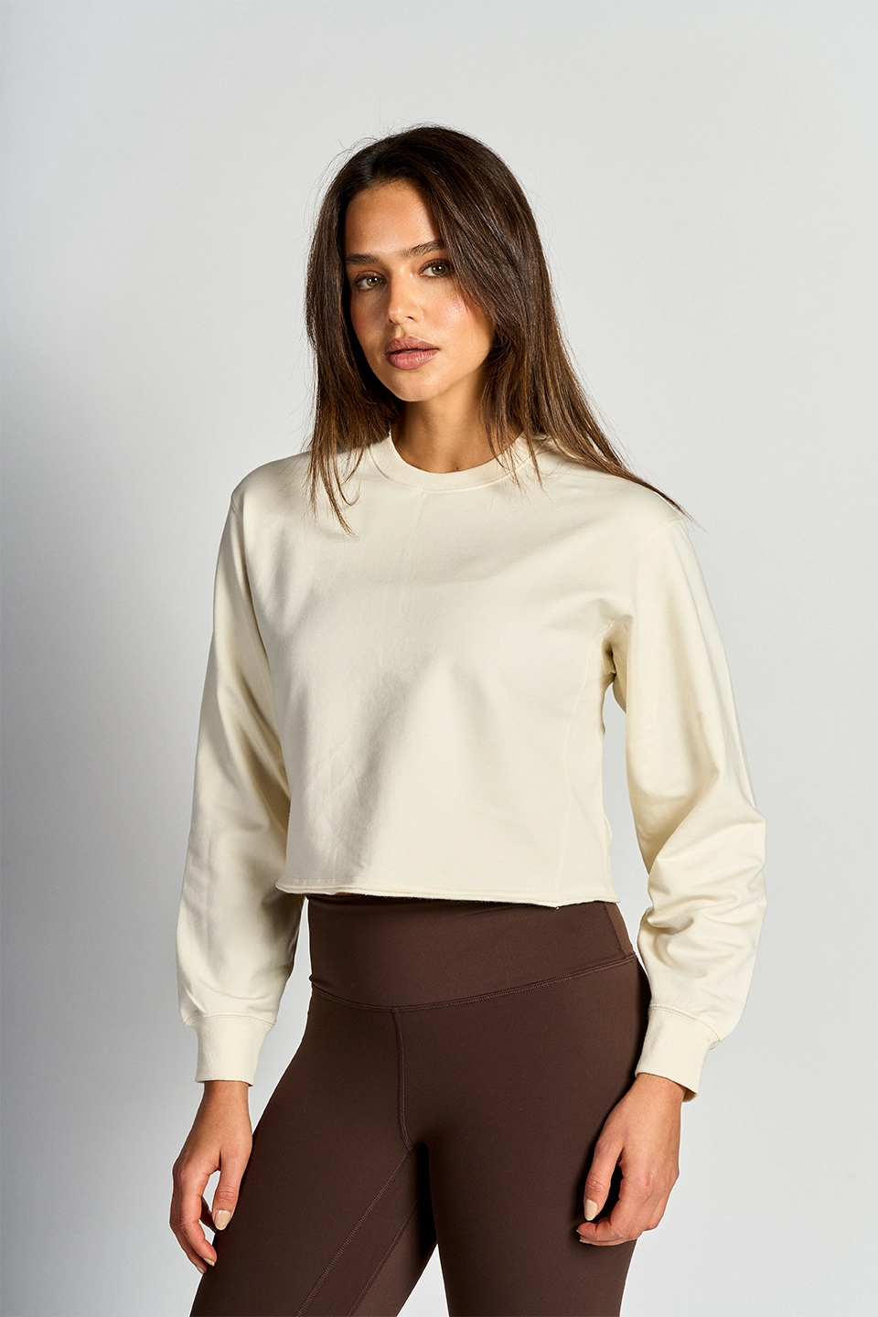 Double Hem Sweatshirt-Bone