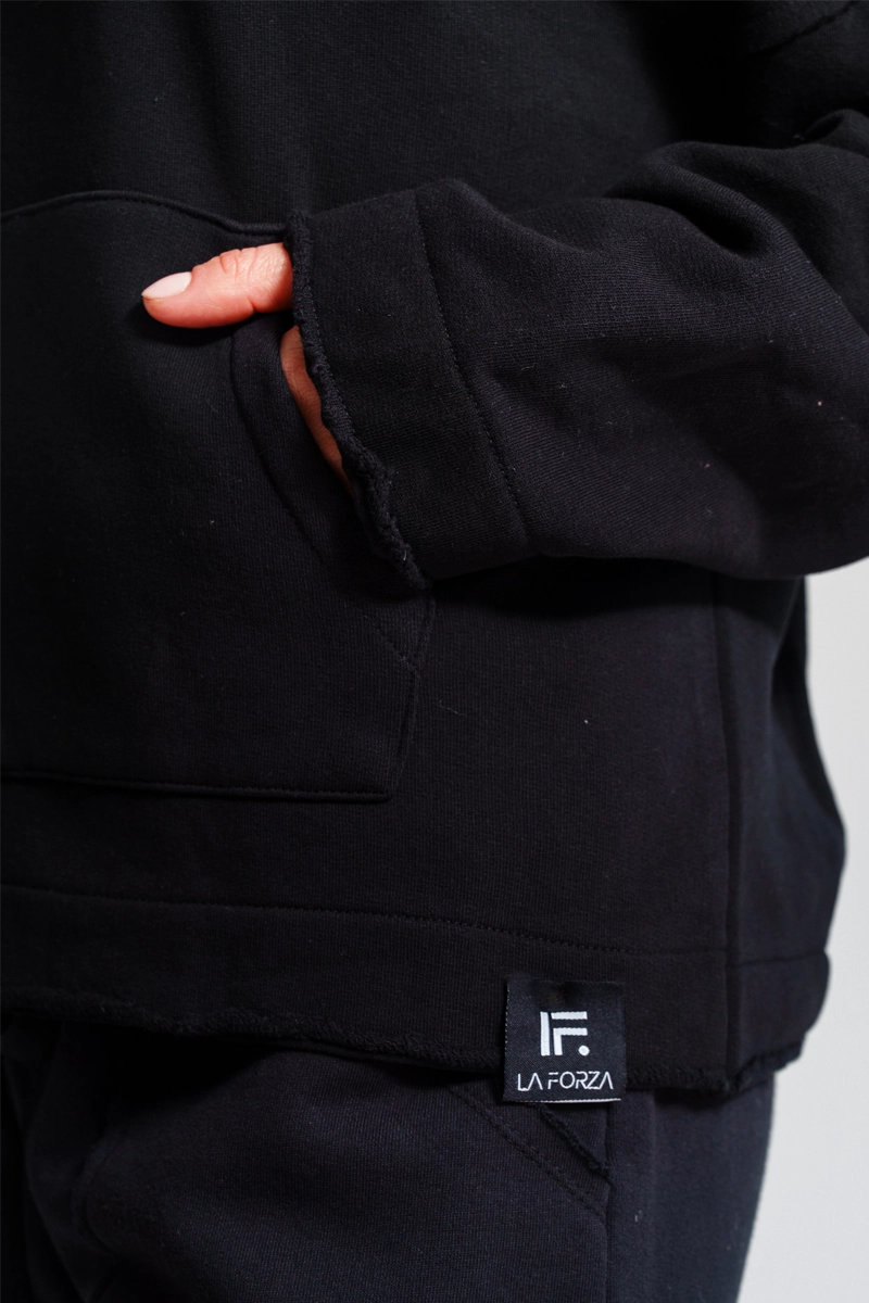 Poleras mujer Negro - Malibu Hoody-Black | La Forza Athletica