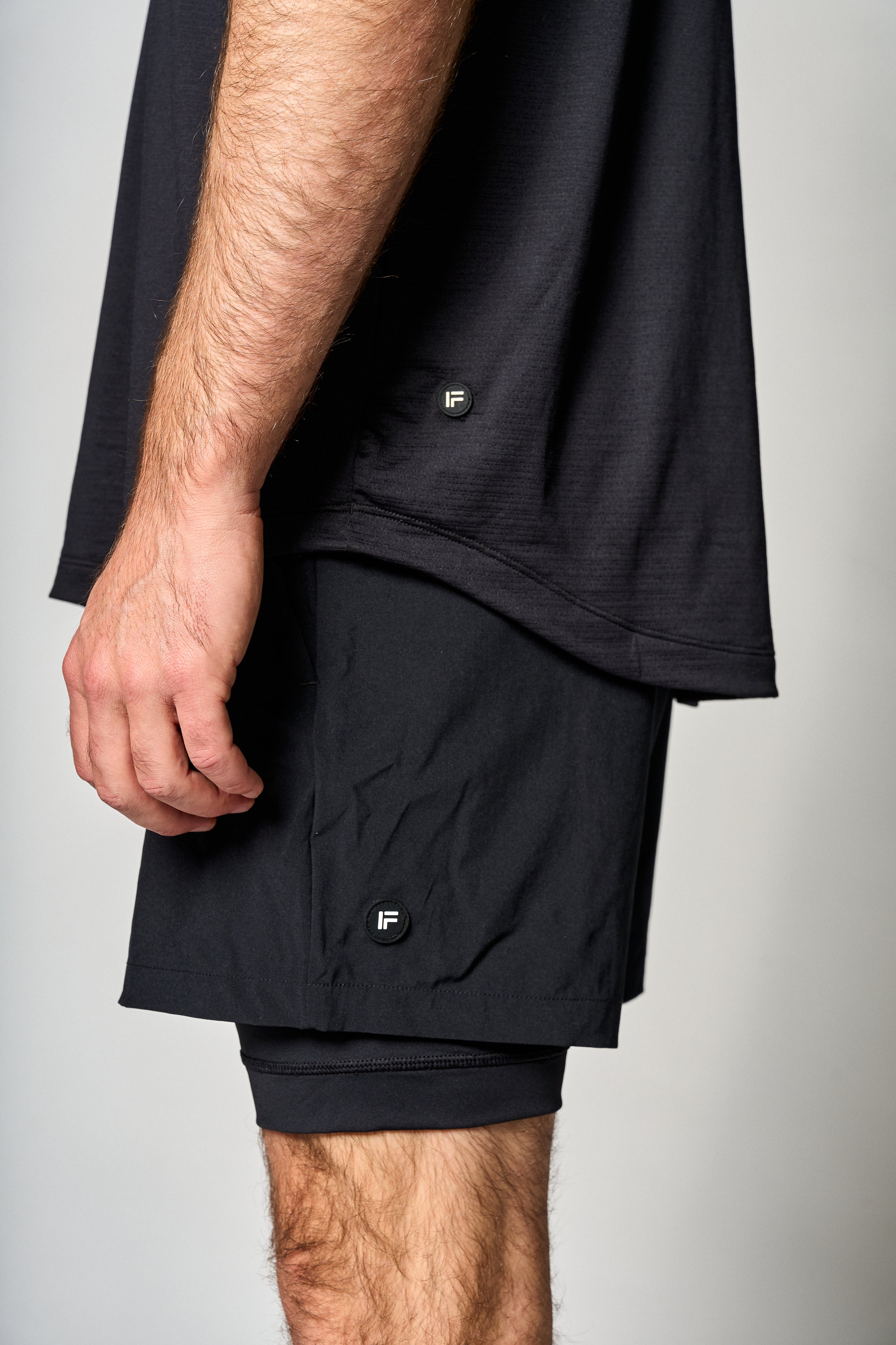 Short Core 5 pulgadas con forro color negro - frente - La Forza Athletica