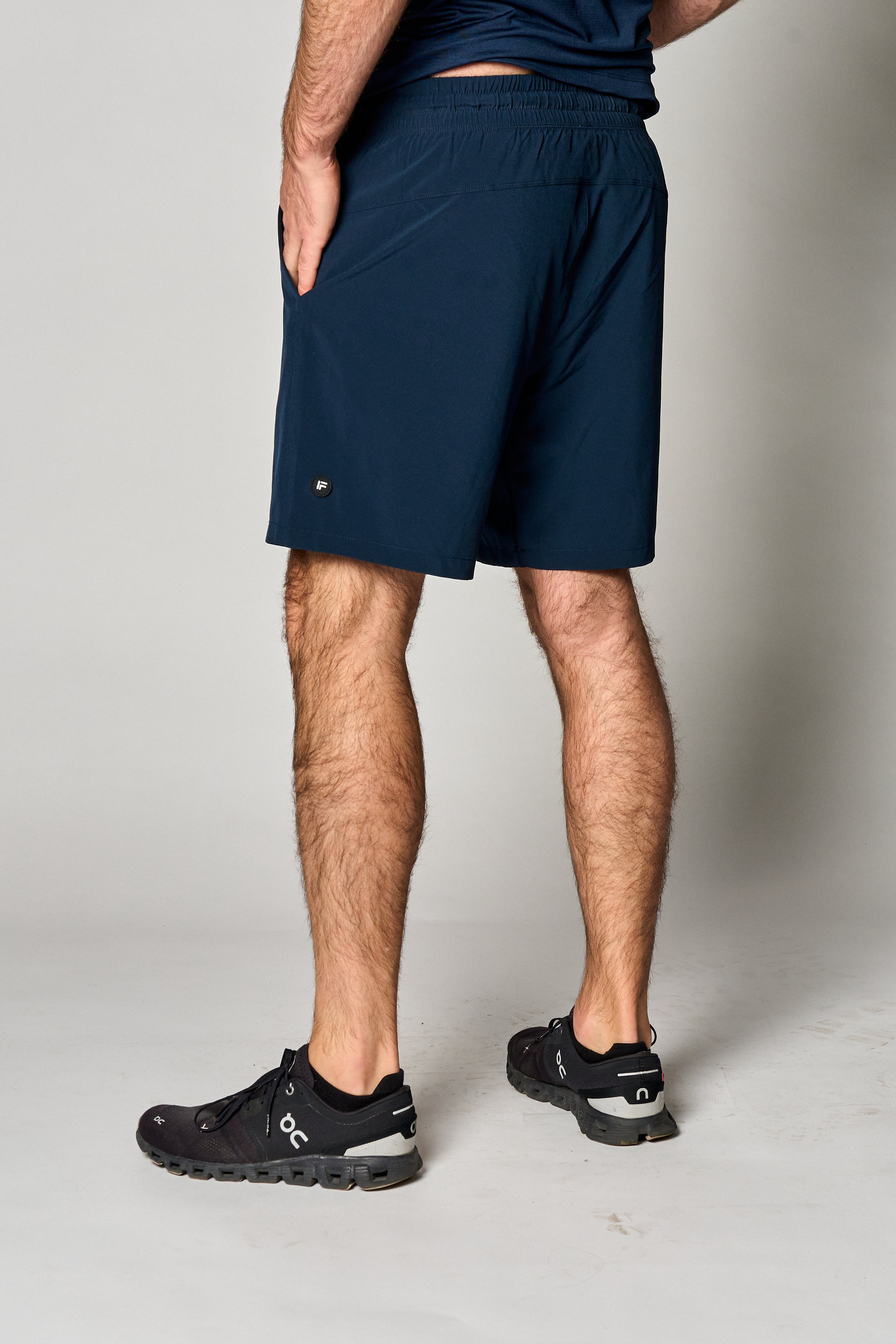 Short Core 7 pulgadas sin forro color azul marino - detalle de tela - La Forza Athletica