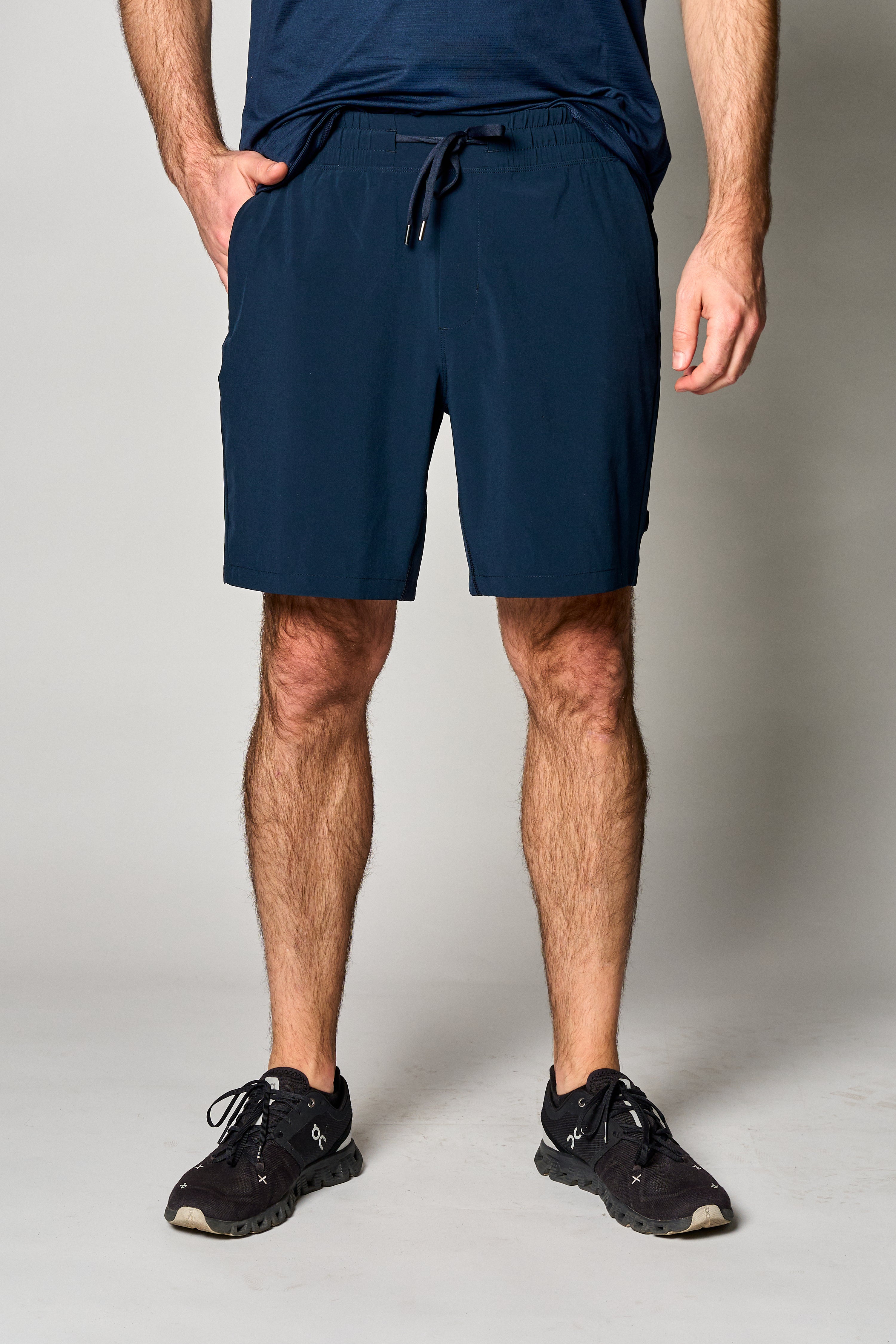 Short Core 7 pulgadas sin forro color azul marino - plano - La Forza Athletica