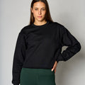 Double Hem Sweatshirt-Black