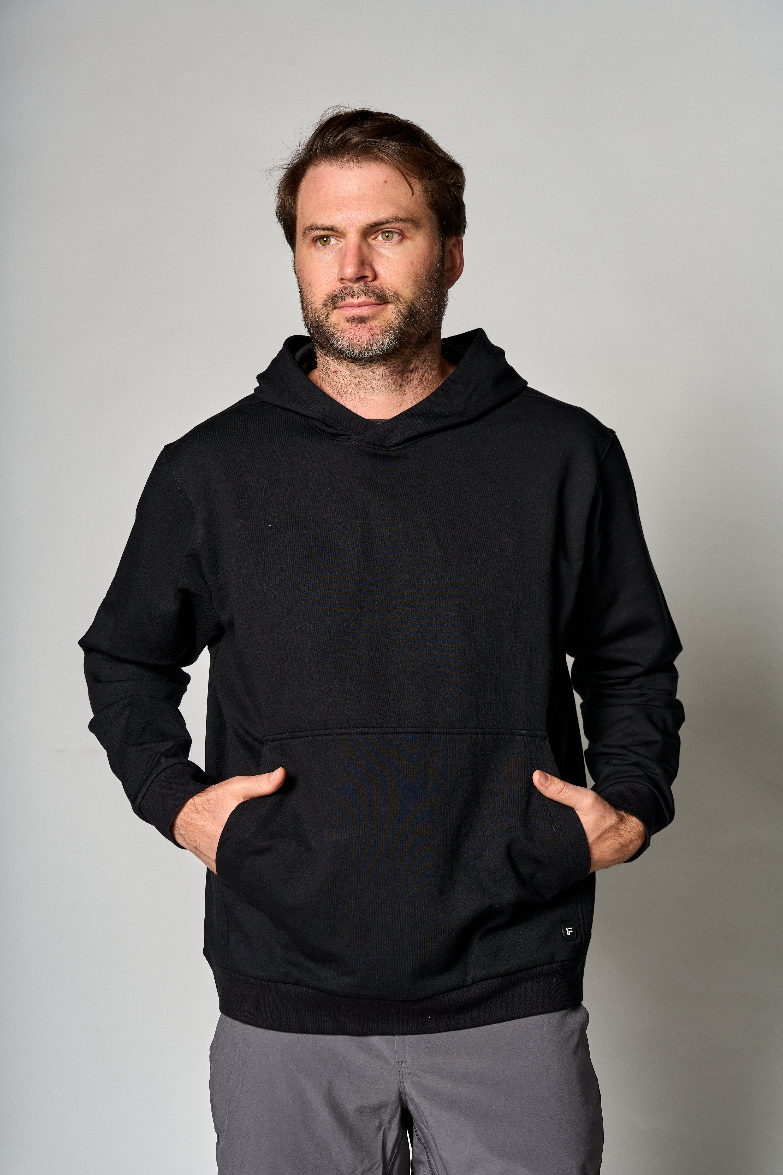 Hoody unisex de algodón Pima color negro - frente - La Forza Athletica