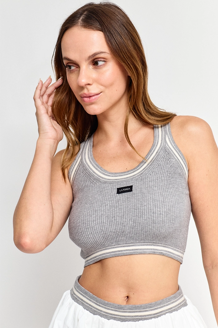 Peto Deportivo mujer Gris - Sportif' Knit Top-Grey | La Forza Athletica