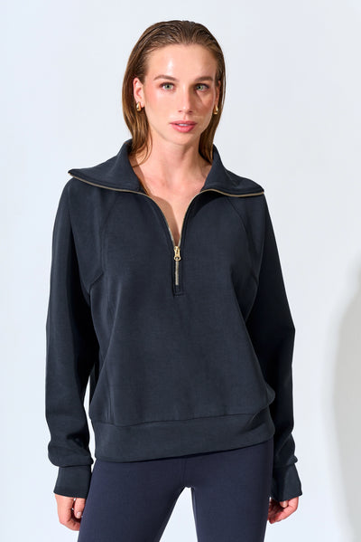 Scuba Half Zip Sweat-Black