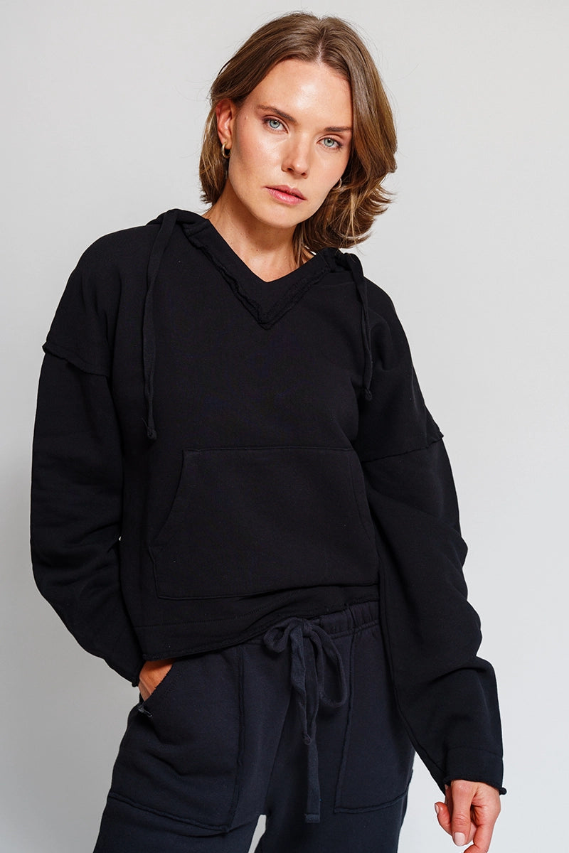 Poleras mujer Negro - Malibu Hoody-Black | La Forza Athletica