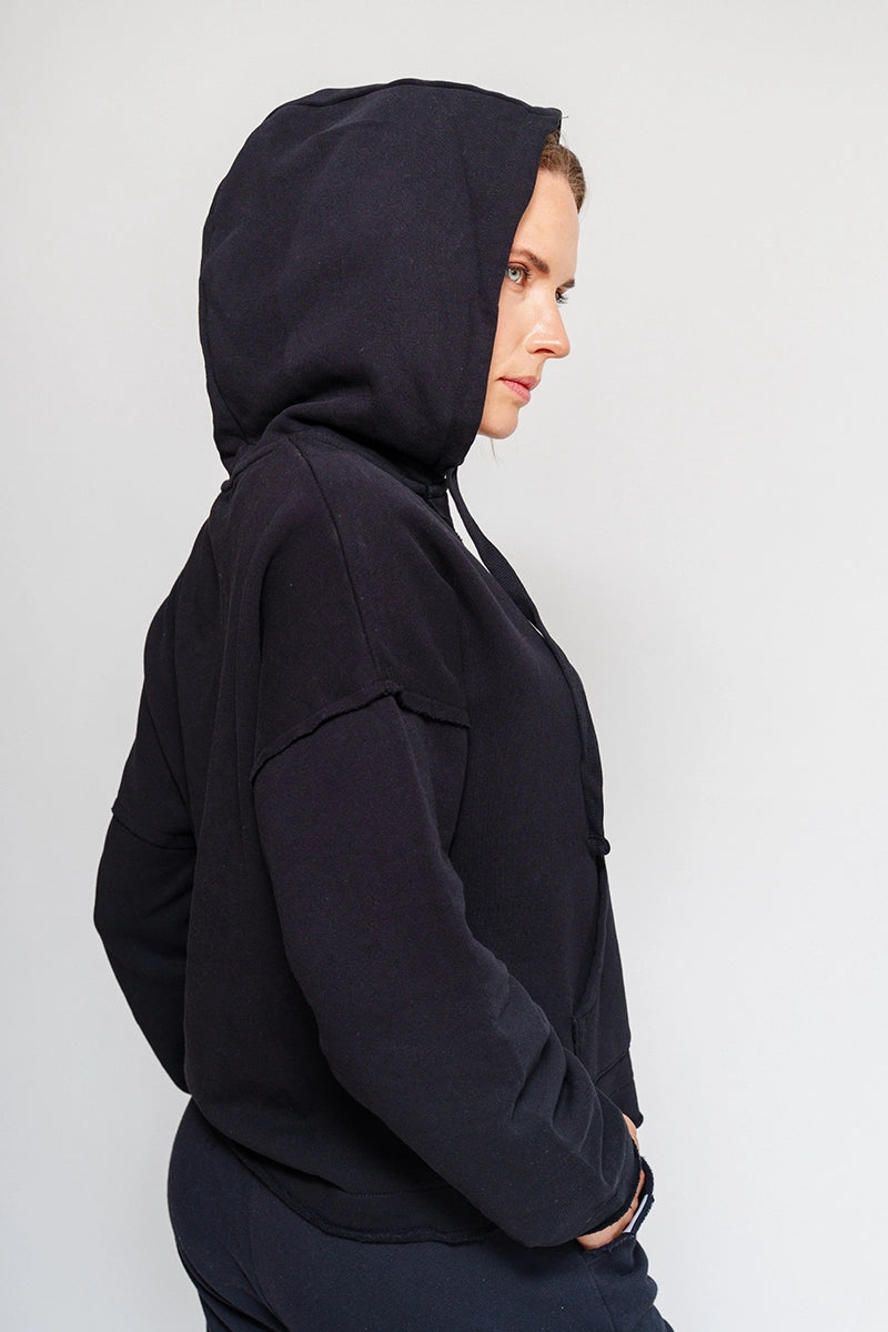Poleras mujer Negro - Malibu Hoody-Black | La Forza Athletica
