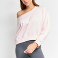 Off the Shoulder Sweatshirt-French Terry Pink