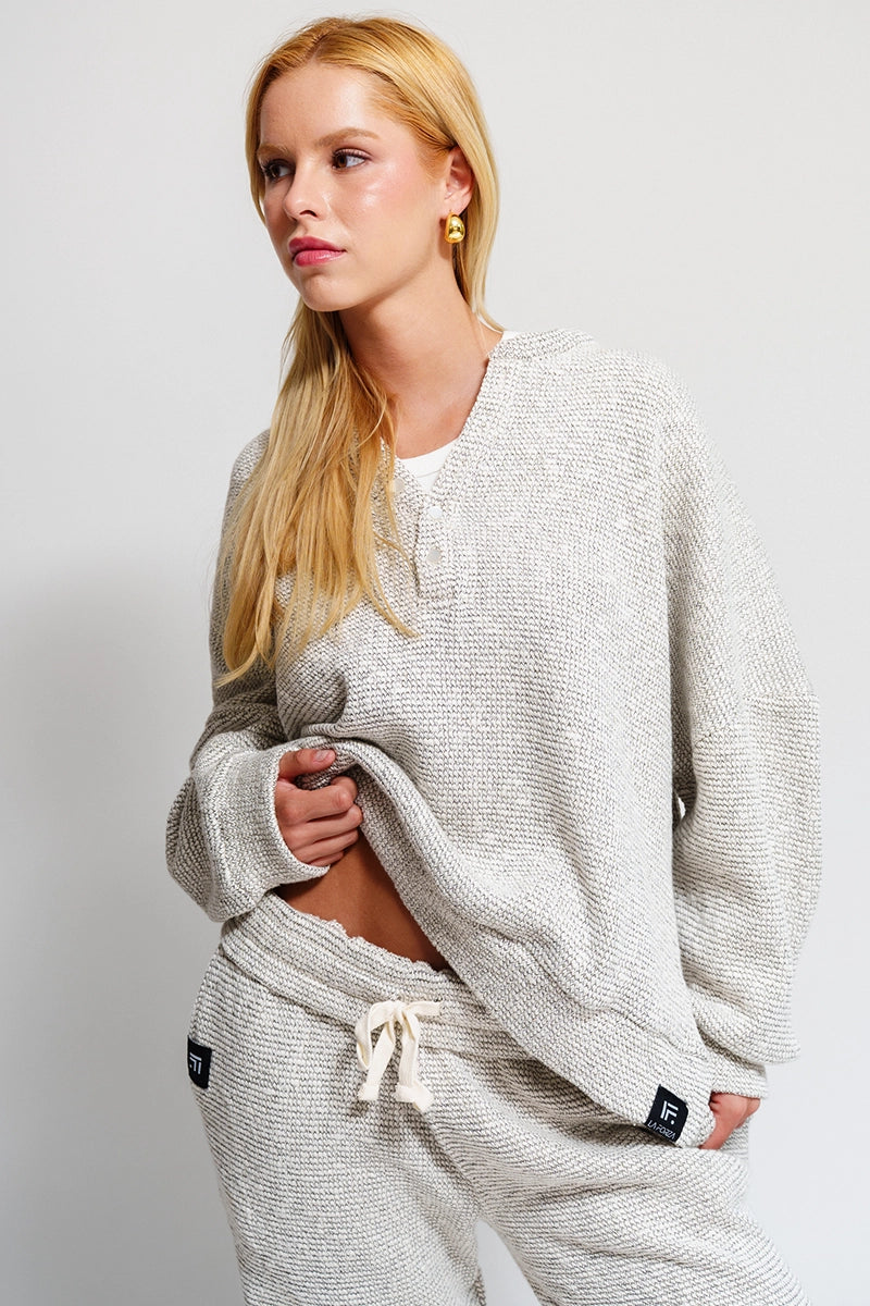Playa Lounge Henley-White & Black