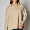 Polo Sweatshirt-Beige