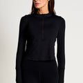Naked Feel Quarter Zip -Black