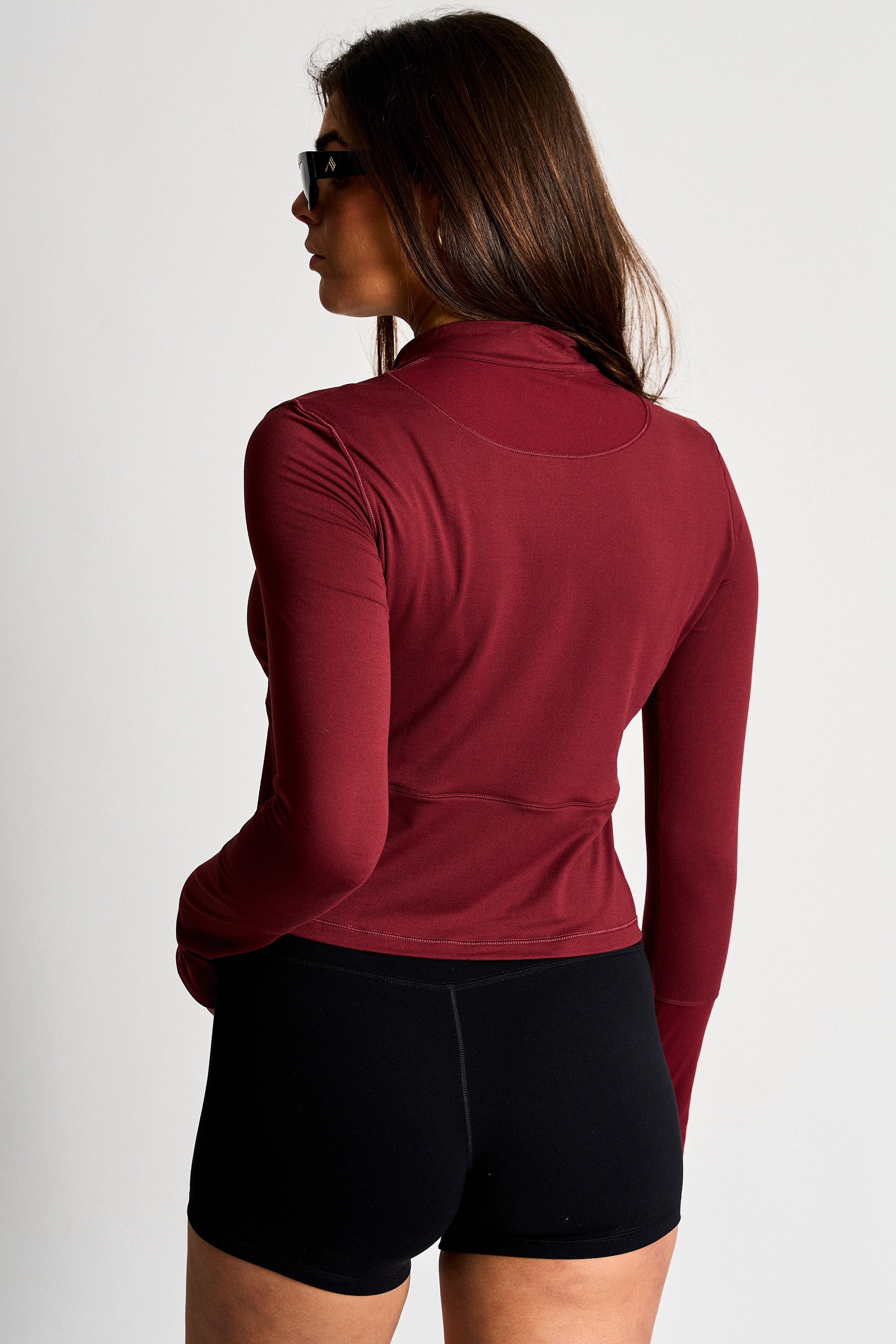 Naked Feel Quarter Zip -Merlot