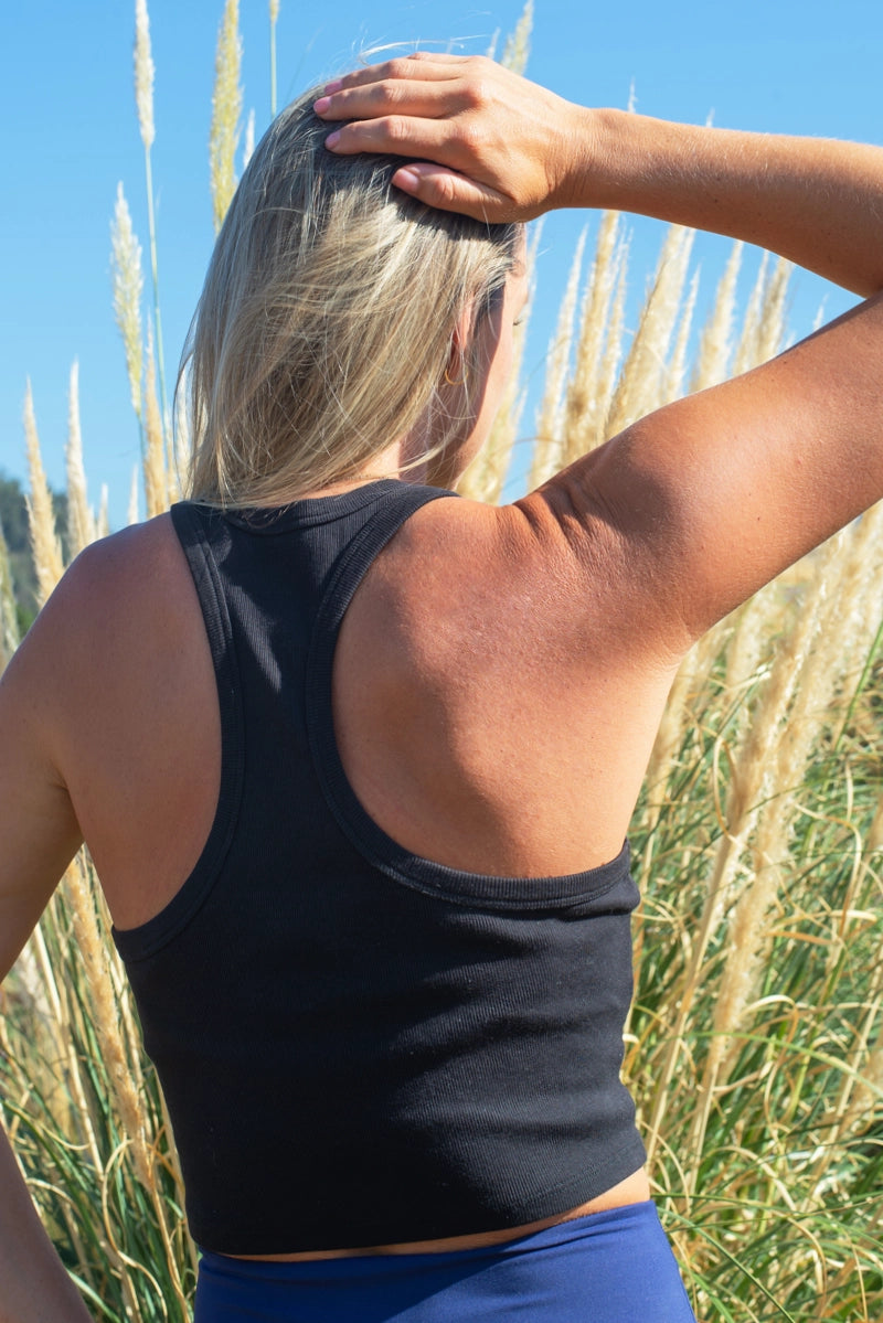 Poleras mujer Negro - Ribbed Go Tank-Negro | La Forza Athletica