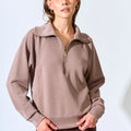 Scuba Half Zip Sweat-Taupe