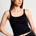Seamless Ribbed Tank-Black