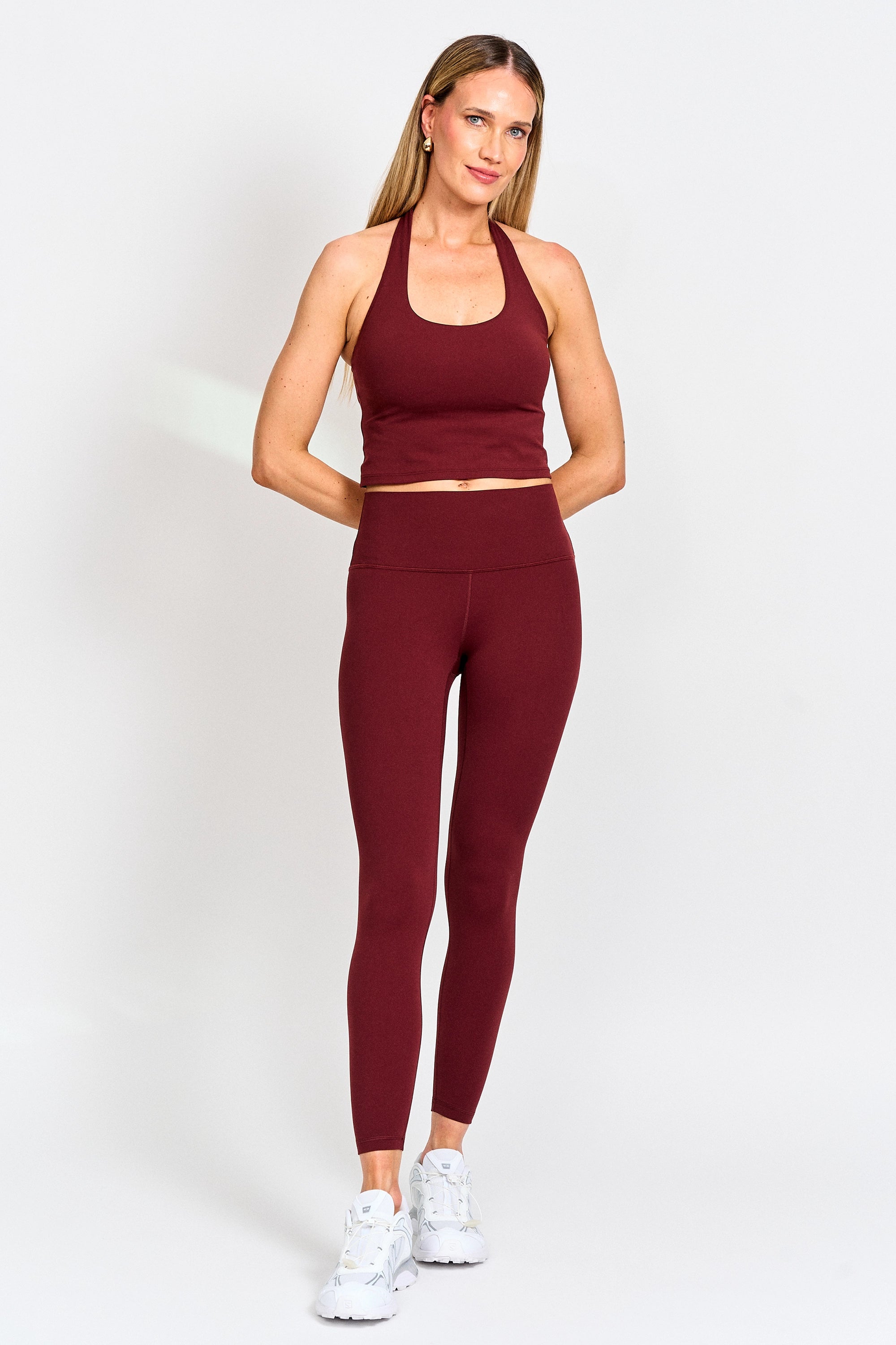 Poleras mujer Bordó - La Forza Athletica Polera Mujer Naked Feel Halter Tank - Bordó | La Forza Athletica