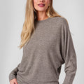 Solana Soft Sleeved Top-Brown