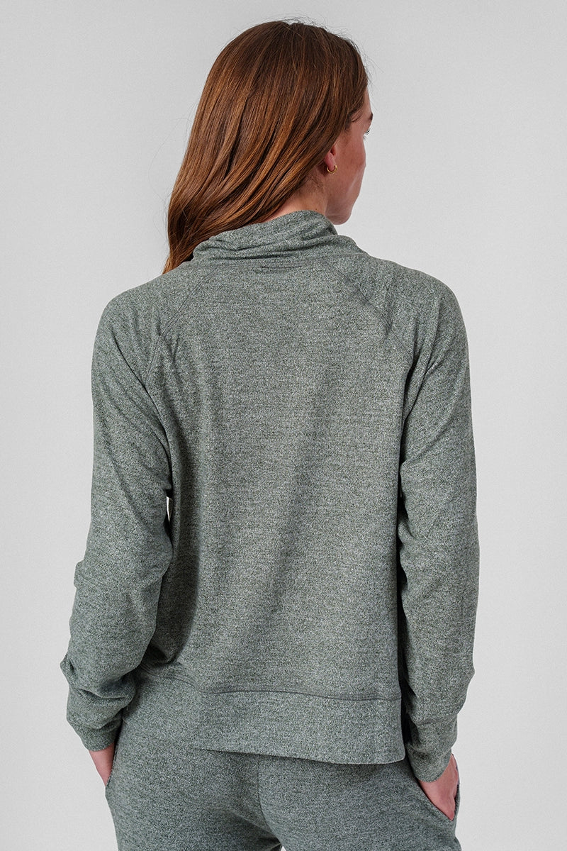 Polerones mujer Verde Musgo - La Forza Athletica Polerón Mujer Solana Soft Cowlneck Pullover - Verde M | La Forza