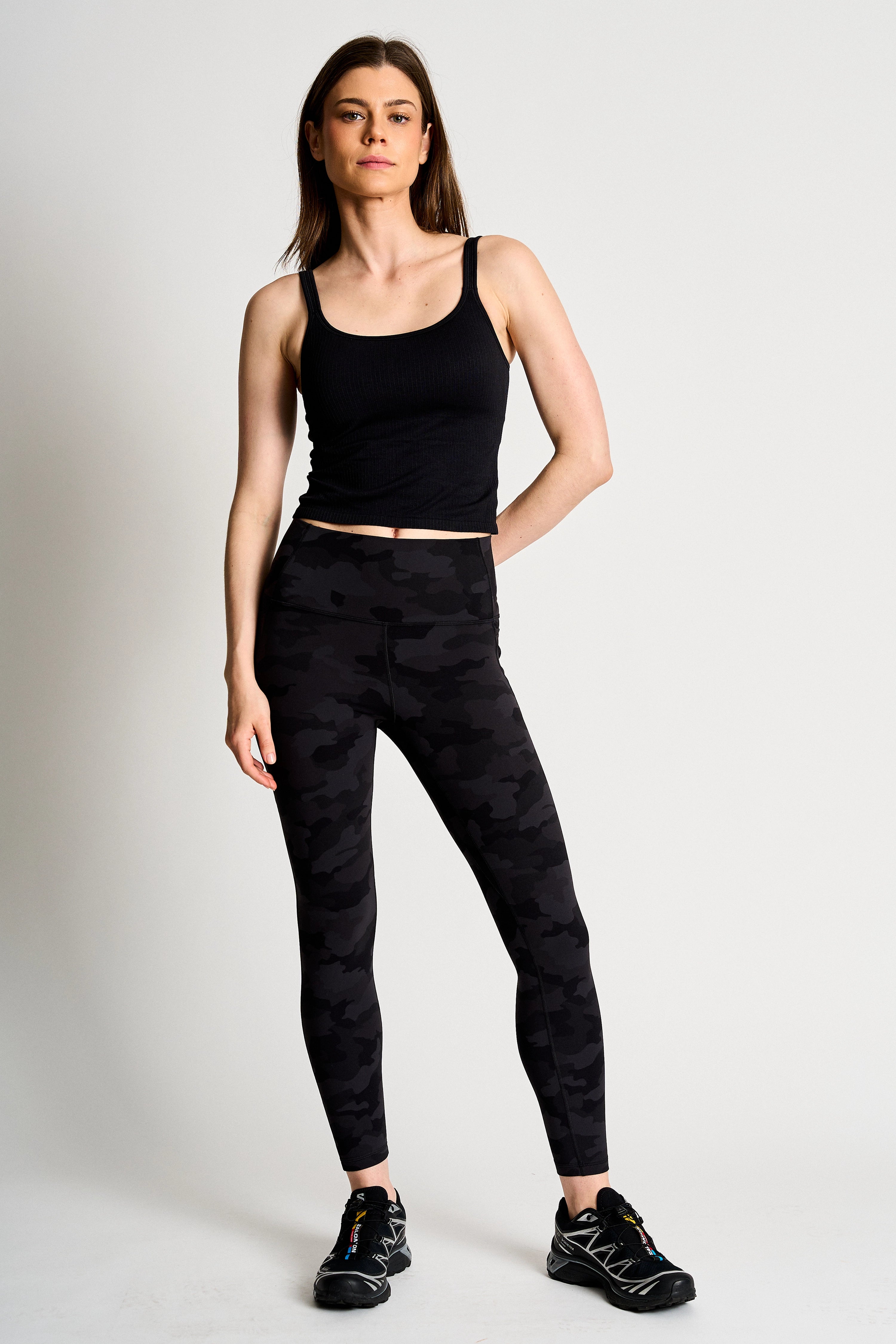 Seamless Ribbed Tank-Black