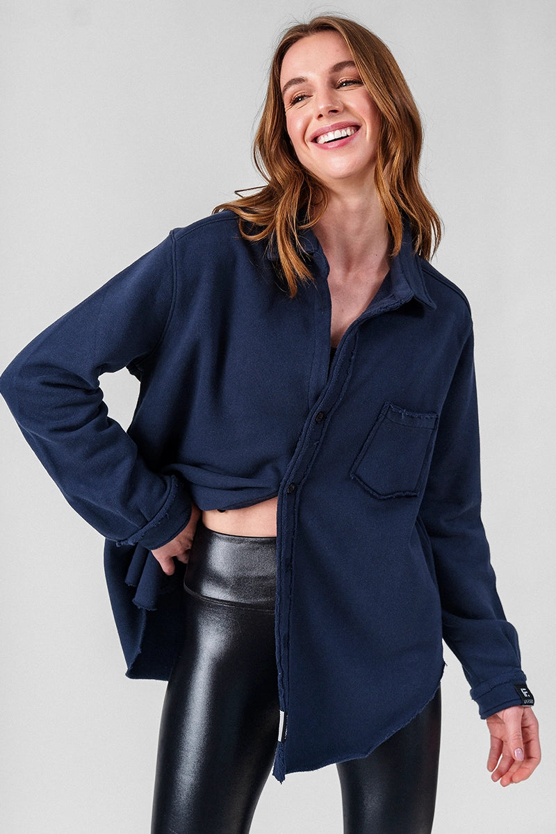 Camisas mujer Azul Marino - La Forza Athletica Camisa Mujer Venice Shacket - Azul Marino | La Forza Athletica