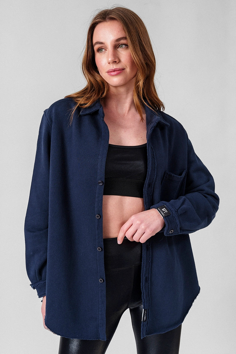 Camisas mujer Azul Marino - La Forza Athletica Camisa Mujer Venice Shacket - Azul Marino | La Forza Athletica
