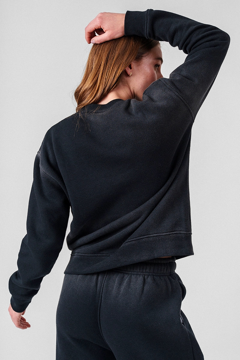 Polerones mujer Negro - Zuma Crewneck Sweatshirt-Ombre Black | La Forza Athletica