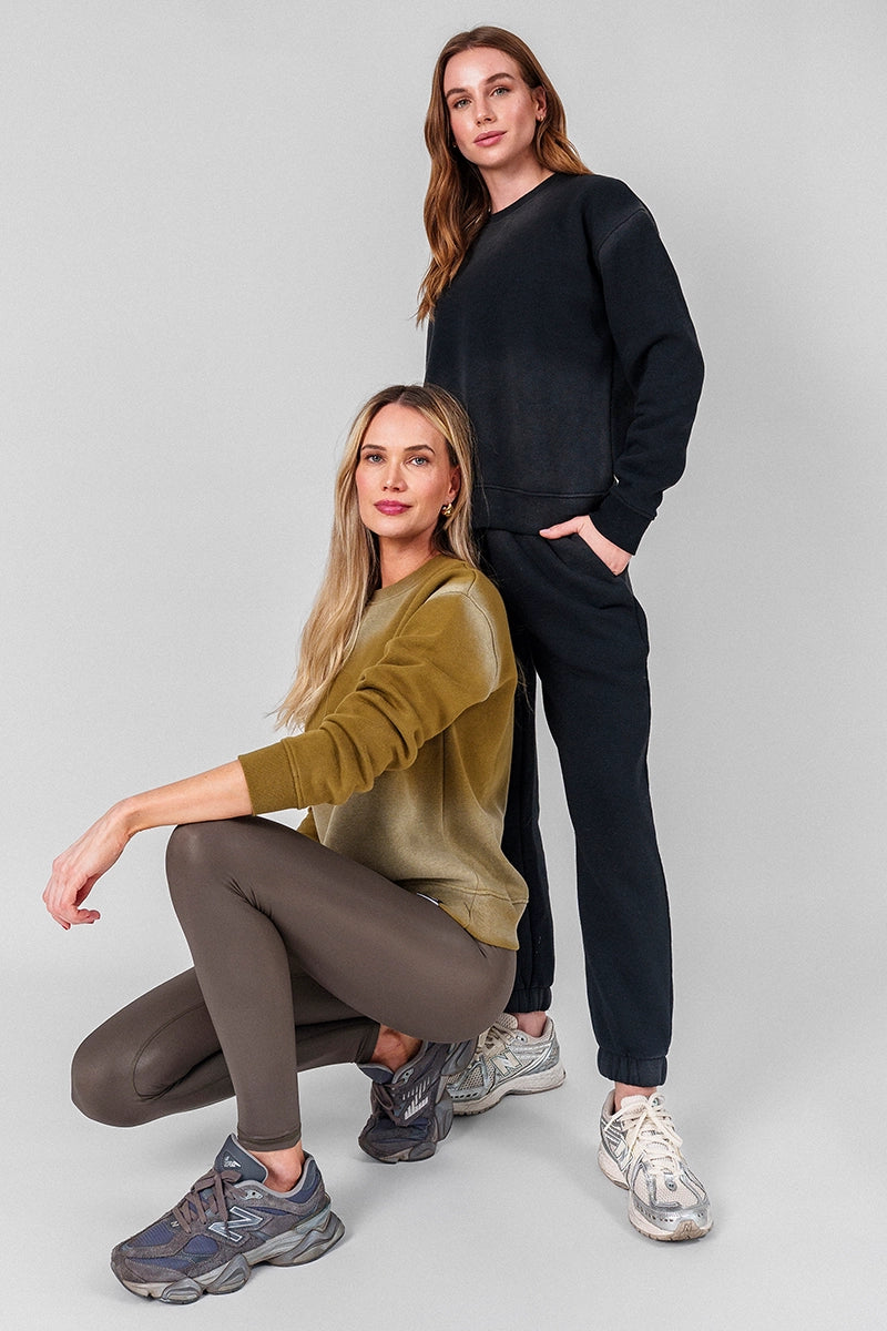 Polerones mujer Negro - Zuma Crewneck Sweatshirt-Ombre Black | La Forza Athletica